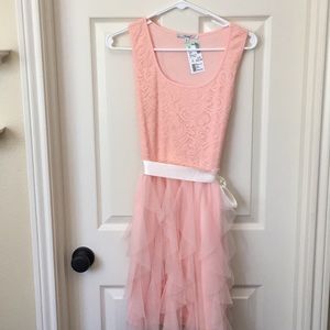Pink lace/ruffle dress